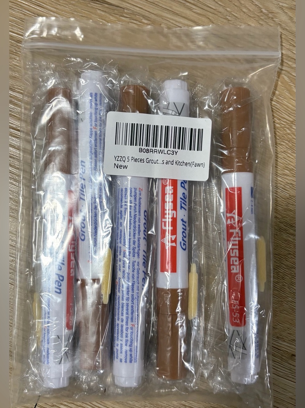 NWT 5 Grout Paint Pens that are Fawn in color.